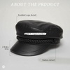 image:imageFunky Junque Greek Fisherman Newsboy Cap Cotton Captains Bakerboy HatLeather  Black