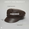 image:imageFunky Junque Greek Fisherman Newsboy Cap Cotton Captains Bakerboy HatLeather  Brown