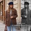 image:imageFunky Junque Greek Fisherman Newsboy Cap Cotton Captains Bakerboy HatWool  Navy