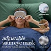 image:imageSatin Sleep Mask  Go Ask Your Dad  MintGingham Print  Blue