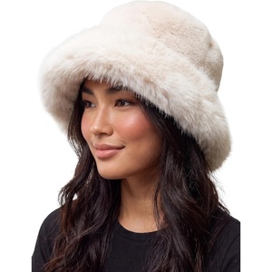 image:imageFunky Junque Fuzzy Furry Winter Bucket Hats for Women Warm Faux Fur CapBeige