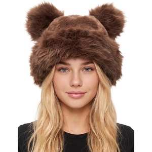 image:imageFunky Junque Fuzzy Furry Winter Bucket Hats for Women Warm Faux Fur CapTeddy Bear  Brown