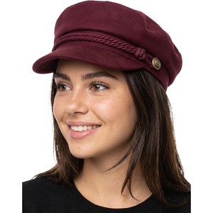 image:imageFunky Junque Greek Fisherman Newsboy Cap Cotton Captains Bakerboy HatWool  Burgundy