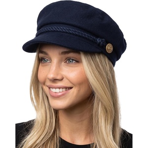image:imageFunky Junque Greek Fisherman Newsboy Cap Cotton Captains Bakerboy HatWool  Navy