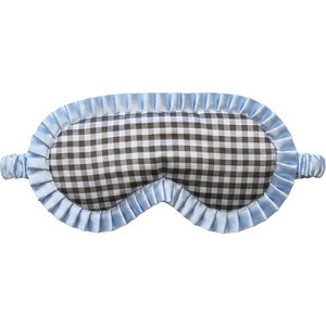 image:imageSatin Sleep Mask  Go Ask Your Dad  MintGingham Print  Blue