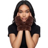 image:imageFunky Junque Womens Faux Fur Fingerless Mittens Fleece Lined Winter GlovesBrown