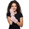 image:imageFunky Junque Womens Faux Fur Fingerless Mittens Fleece Lined Winter GlovesRose