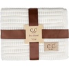 image:imageFunky Junque Baby Blanket amp Beanie Set  Leopard Print  Single Pom  LatteRibbed Knit  Double Pom  Ivory