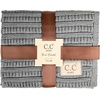 image:imageFunky Junque Baby Blanket amp Beanie Set  Leopard Print  Single Pom  LatteRibbed Knit  No Pom  Heather Grey