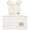 image:imageFunky Junque Baby Blanket amp Beanie Set  Leopard Print  Single Pom  LatteRibbed Knit  Double Pom  Ivory