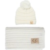 Ribbed Knit - Single Pom - Ivory