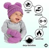 image:imageFunky Junque Baby Double Faux Fur Pom Pom Beanie amp Mittens Set  Newborn Infant 09 Months Winter Hat with Soft Lined MittensLavender 09 Months