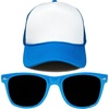 image:imageFunky Junque Blank Mesh Foam Lightweight Snapback Trucker HatHat AquaWhite  Sunglasses Aqua