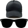 image:imageFunky Junque Blank Mesh Foam Lightweight Snapback Trucker HatHat Black  Sunglasses Black