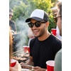 image:imageFunky Junque Blank Mesh Foam Lightweight Snapback Trucker HatHat BlackWhite  Sunglasses Black