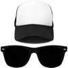 image:imageFunky Junque Blank Mesh Foam Lightweight Snapback Trucker HatHat BlackWhite  Sunglasses Black