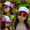 image:imageFunky Junque Blank Mesh Foam Lightweight Snapback Trucker HatHat Hot PinkWhite  Sunglasses Hot Pink