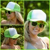 image:imageFunky Junque Blank Mesh Foam Lightweight Snapback Trucker HatHat Neon LimeWhite  Sunglasses Neon Lime