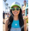 image:imageFunky Junque Blank Mesh Foam Lightweight Snapback Trucker HatHat Neon LimeWhite  Sunglasses Neon Lime