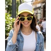 image:imageFunky Junque Blank Mesh Foam Lightweight Snapback Trucker HatHat Neon YellowWhite  Sunglasses Neon Yellow