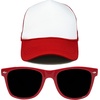 image:imageFunky Junque Blank Mesh Foam Lightweight Snapback Trucker HatHat RedWhite  Sunglasses Red