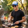 image:imageFunky Junque Blank Mesh Foam Lightweight Snapback Trucker HatHat Royal BlueWhite  Sunglasses Royal