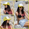 image:imageFunky Junque Blank Mesh Foam Lightweight Snapback Trucker HatHat YellowWhite  Sunglasses Yellow