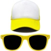 image:imageFunky Junque Blank Mesh Foam Lightweight Snapback Trucker HatHat YellowWhite  Sunglasses Yellow