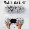 image:imageFunky Junque Faux Fur Lined Winter Headband  Long Fur  BlackSnow Leopard  Light Grey