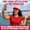image:imageFunky Junque Upside Down City 2 Tone Trucker Hat Embroidered Baseball CapSan Francisco  RedBeige