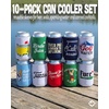 image:imageIndividual 12 Oz Beer Can Cooler  Game Day  GreenWhite10 Pack  Golf Bundle