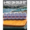 image:imageIndividual 12 Oz Beer Can Cooler  Game Day  GreenWhite6 Pack  Boat Water  Grey