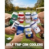image:imageIndividual 12 Oz Beer Can Cooler  Game Day  GreenWhite8 Pack  Beer Bundle