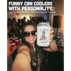 image:imageIndividual 12 Oz Beer Can Cooler  Game Day  GreenWhiteClassy  Trashy  White
