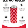 image:imageSlim Can Cooler  5 Pk  Game Day WhiteGreenChecker Print  PinkRed
