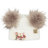 image:imageFunky Junque Baby Pom Pom Beanie  Soft Knit Infant Winter Hat for Baby Girls amp Boys Cozy Warm Newborn Beanie 012 MonthsEmbroidered Flowers  White