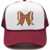 Football Bow - White/Maroon