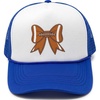 Football Bow - White/Royal Blue