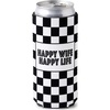 image:imageSlim Can Cooler  5 Pk  Game Day WhiteGreenHappy Wife Happy Life  BlackWhite Checker Print