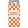 Might Be Water Might Be Vodka - Orange/White Checker Print