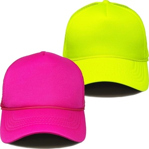 image:imageFunky Junque Blank Mesh Foam Lightweight Snapback Trucker Hat2 Pack  Hot Pink  Neon Yellow