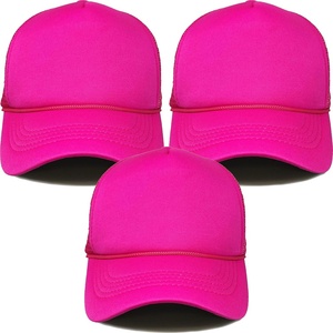 image:imageFunky Junque Blank Mesh Foam Lightweight Snapback Trucker Hat3 Pack  Hot Pink All