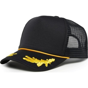 image:imageFunky Junque Blank Mesh Foam Lightweight Snapback Trucker HatBlackNautical