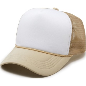 image:imageFunky Junque Blank Mesh Foam Lightweight Snapback Trucker HatWhiteKhaki