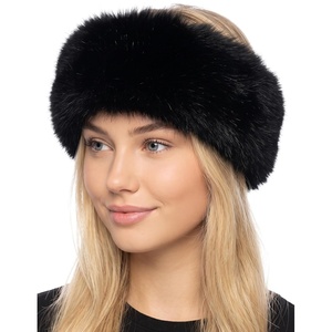 image:imageFunky Junque Faux Fur Lined Winter Headband  Long Fur  BlackLong Fur  Black