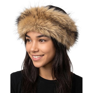 image:imageFunky Junque Faux Fur Lined Winter Headband  Long Fur  BlackLong Fur  Natural Mix