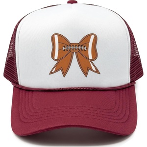 image:imageFunky Junque Premium Mesh Snapback Trucker Hat  Stylish Comfort for All  Patriotic Humor amp MoreFootball Bow  WhiteMaroon