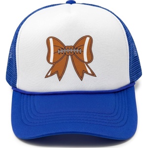 image:imageFunky Junque Premium Mesh Snapback Trucker Hat  Stylish Comfort for All  Patriotic Humor amp MoreFootball Bow  WhiteRoyal Blue