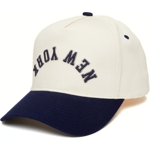 image:imageFunky Junque Upside Down City 2 Tone Trucker Hat Embroidered Baseball CapNew York  NavyBeige