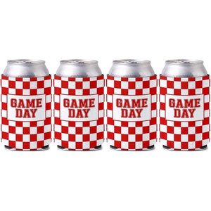 image:imageIndividual 12 Oz Beer Can Cooler  Game Day  GreenWhite4 Pk  Game Day WhiteRed